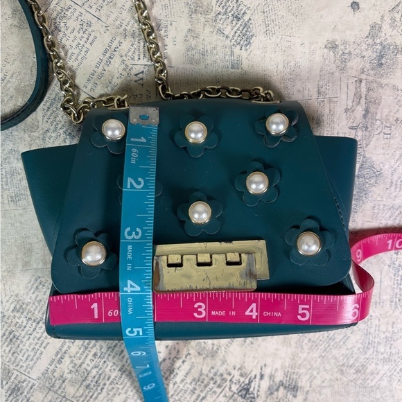 ZAC Zac Posen Eartha Iconic Mini Chain LEATHER floral purse - Picture 12 of 15